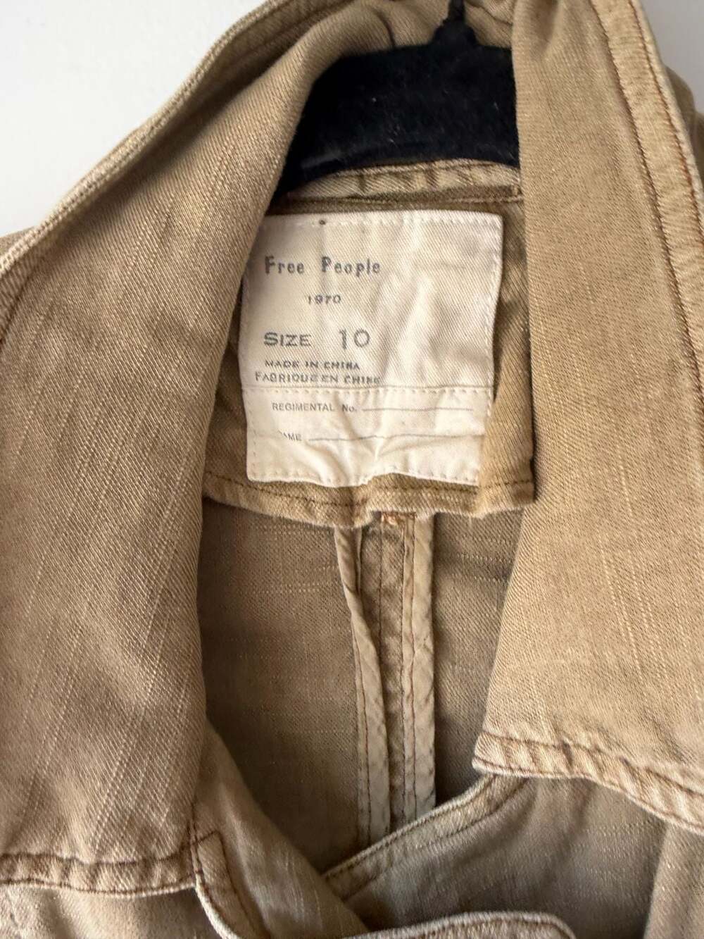 Free People Brown Cropped Utility Moto Zip-Up Jacket Size 10 - Picture 2 of 5